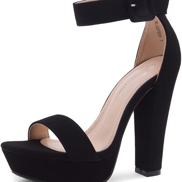 Nita, Open toe heels with ankle strap and chunky heel main image 1